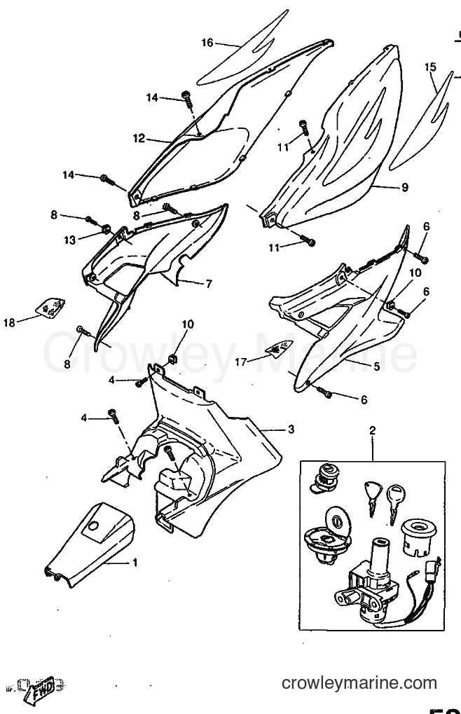 1997 Scooter YQ50 - YQ50 (5DN1) [999] - SIDE COVER