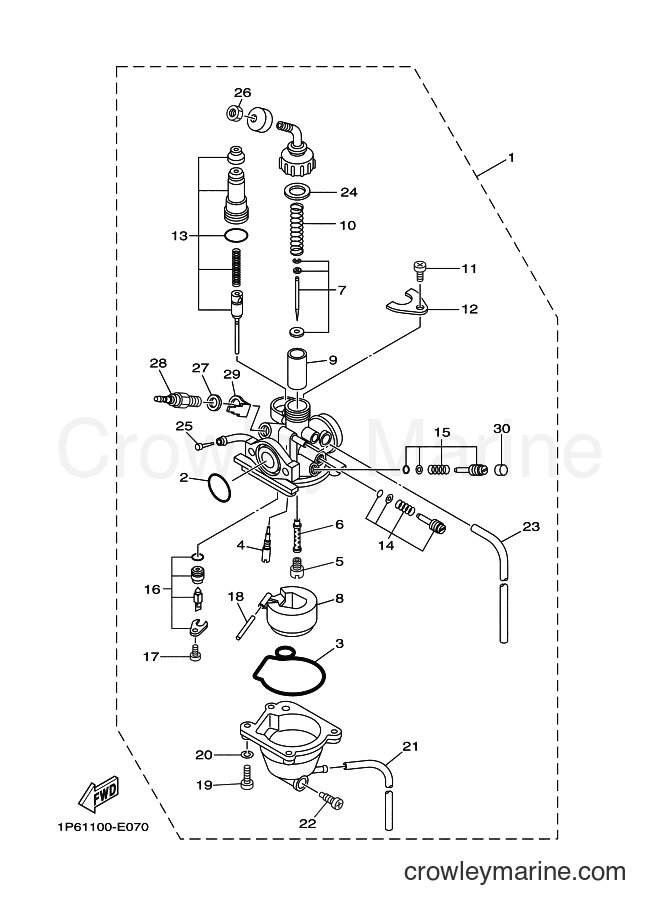 2007 Dirt Bike TT-R50E - TT-R50E (1P66) [030] - CARBURETOR