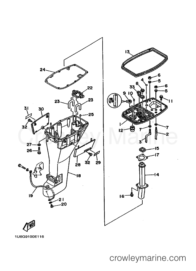 Yamaha Motors F9.9B (6G9) [030] - UPPER CASING