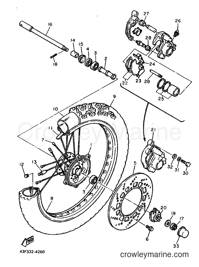 1986 Dirt Bike XT600 - XT600 (49H) [999] - FRONT WHEEL