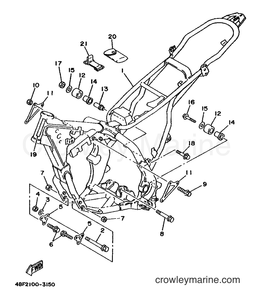 1993 Dirt Bike WR200R - WR200R (4BF2) [999] - FRAME