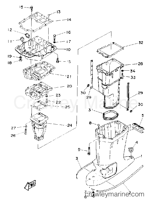 Yamaha Motors P200TLRQ - UPPER CASING