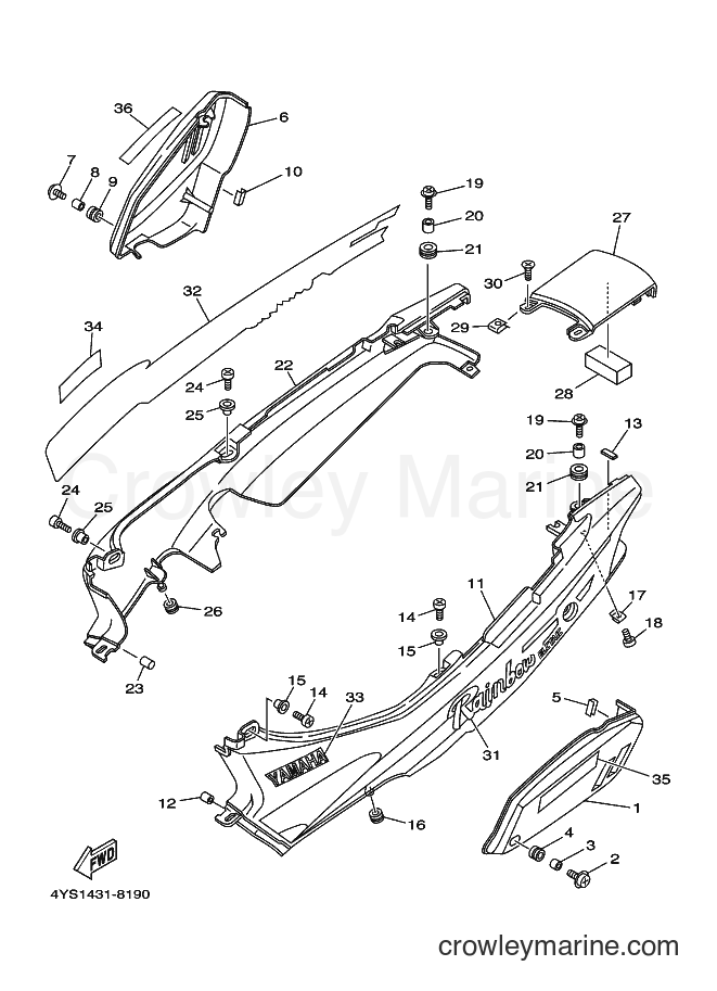 1998 Scooter T105 - T105 (4YS2) [010] - SIDE COVER
