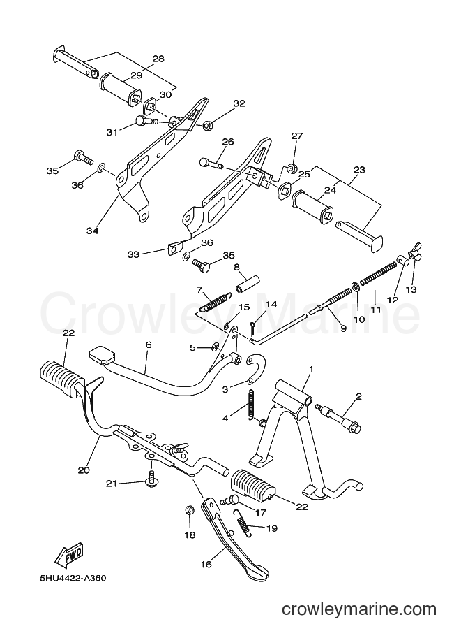 2002 Scooter T105E - T105E (5HU4) [010] - STAND & FOOTREST