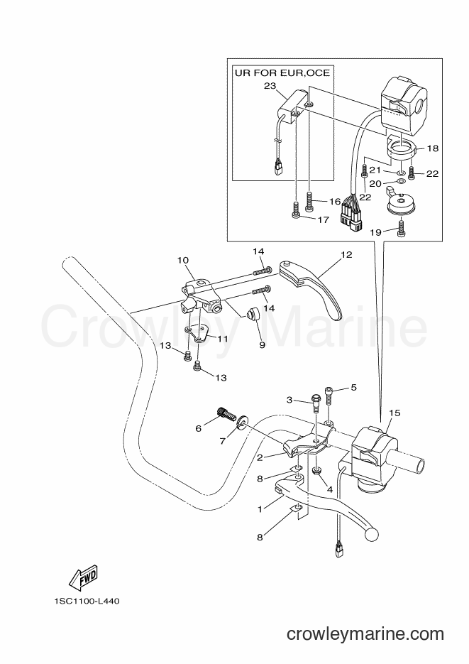 Yamaha Motors YFM300 (1SC2) [010] - HANDLE SWITCH & LEVER