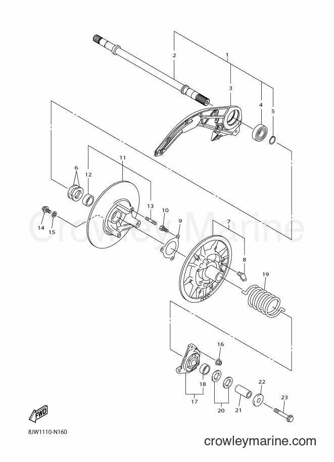 Yamaha Motors SRV10MS2 (8KT2) [010] - SECONDARY SHEAVE