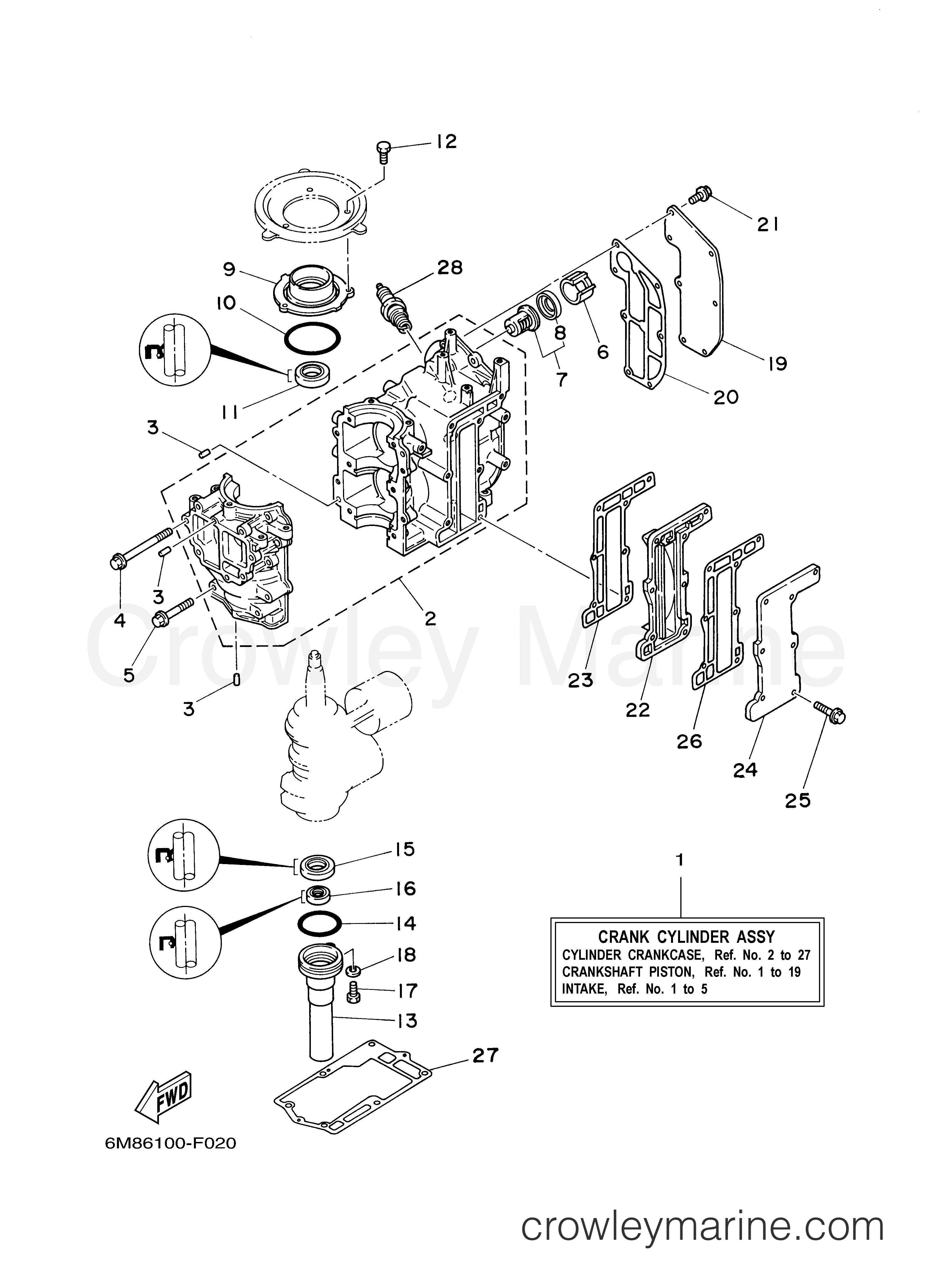 Yamaha Motors 8MSH - CYLINDER CRANKCASE