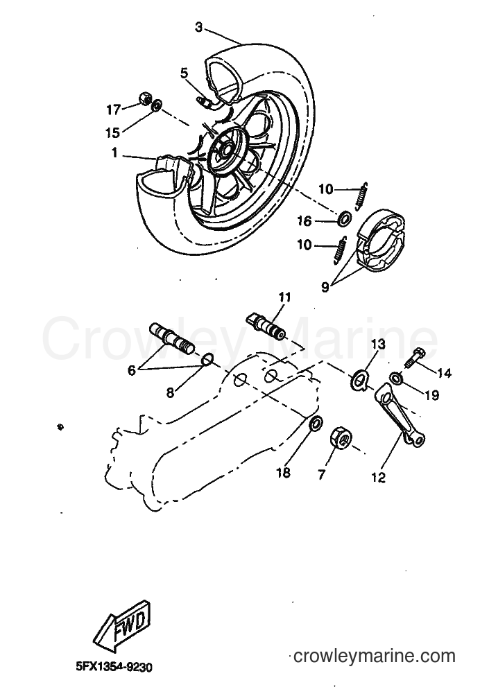 1999 Scooter CW50RS - CW50RS (5FX7) [010] - REAR WHEEL