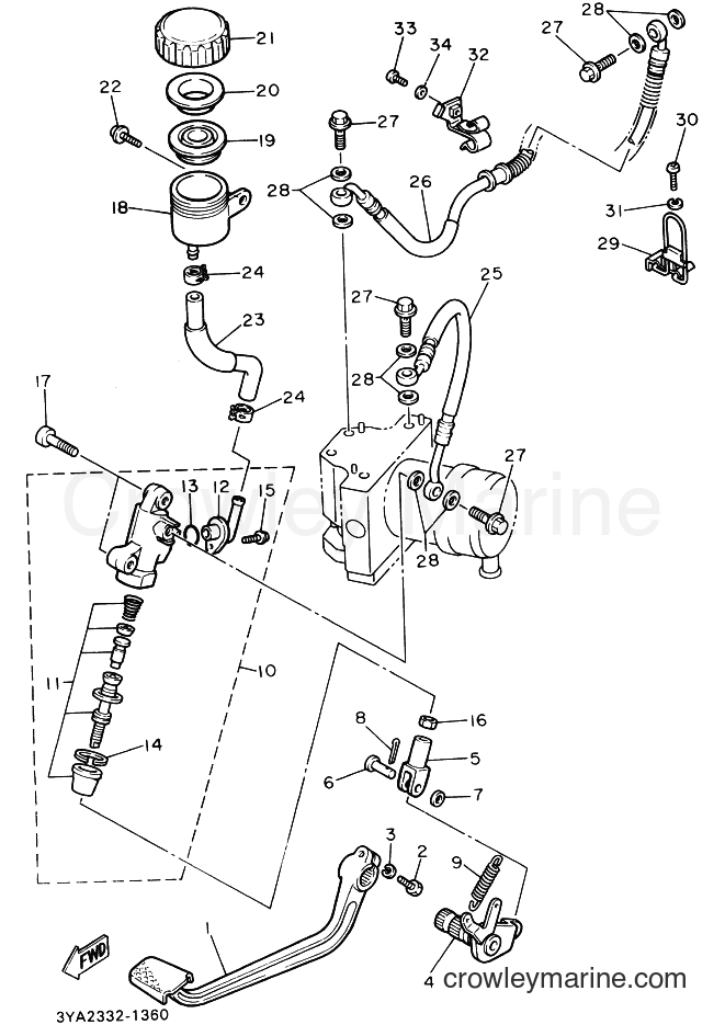 Yamaha Motors FJ1200A (3YY2) [999] - REAR MASTER CYLINDER