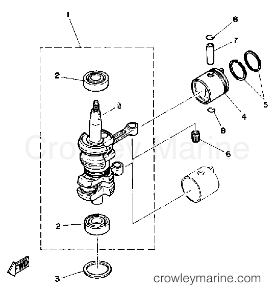 Yamaha Motors 8SD - CRANK PISTON