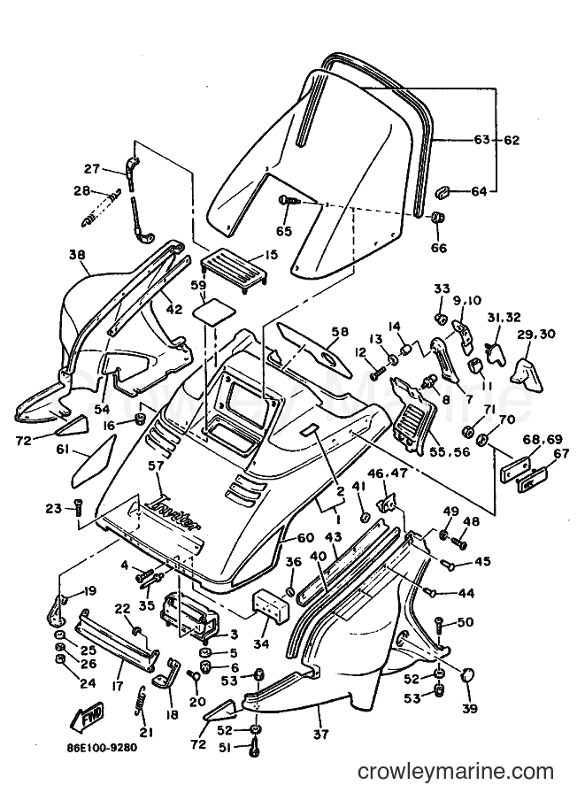 1989 Snowmobile CF300N - CF300N (86E1) [010] - SHROUD & WINDSHIELD