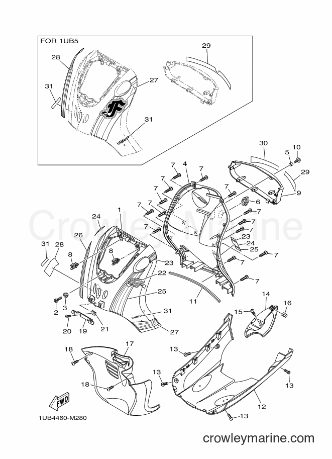 Yamaha Motors AF115C (1UB5) [010] - LEG SHIELD