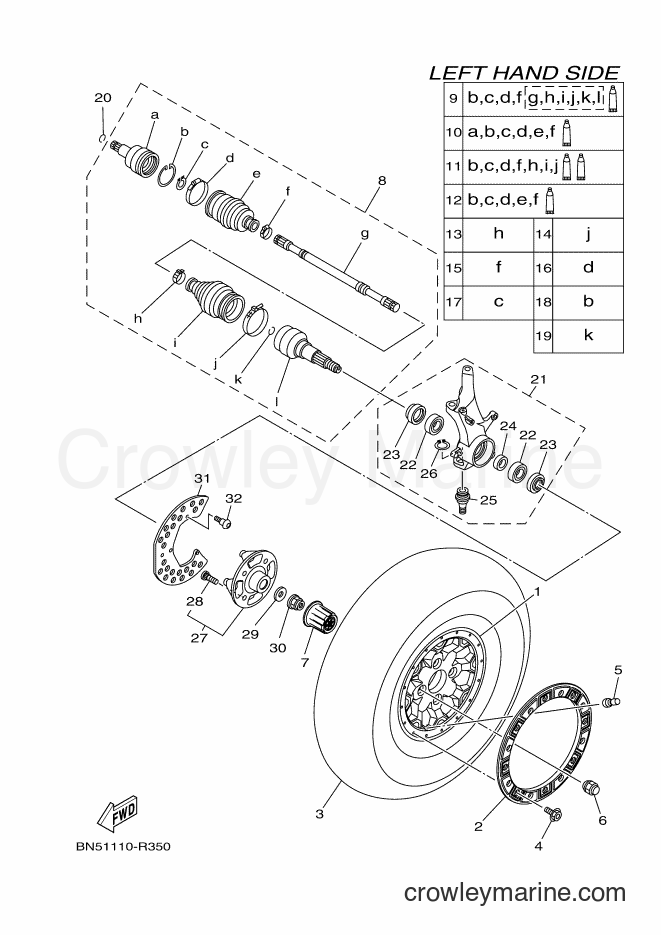 2017 ATV YXE700ES - YXE700ES (BN45) [010] - FRONT WHEEL
