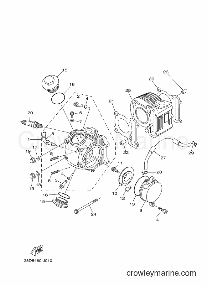 2011 Scooter AL115S - AL115S (28D8) [010] - CYLINDER