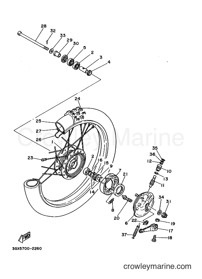 1994 Street Bike AG200F - AG200F (3GX7) [010] - FRONT WHEEL