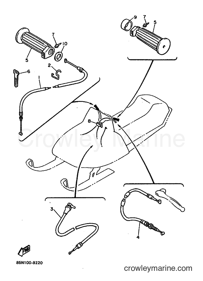 1989 Snowmobile CS340 - CS340 (85N1) [020] - CONTROL CABLE