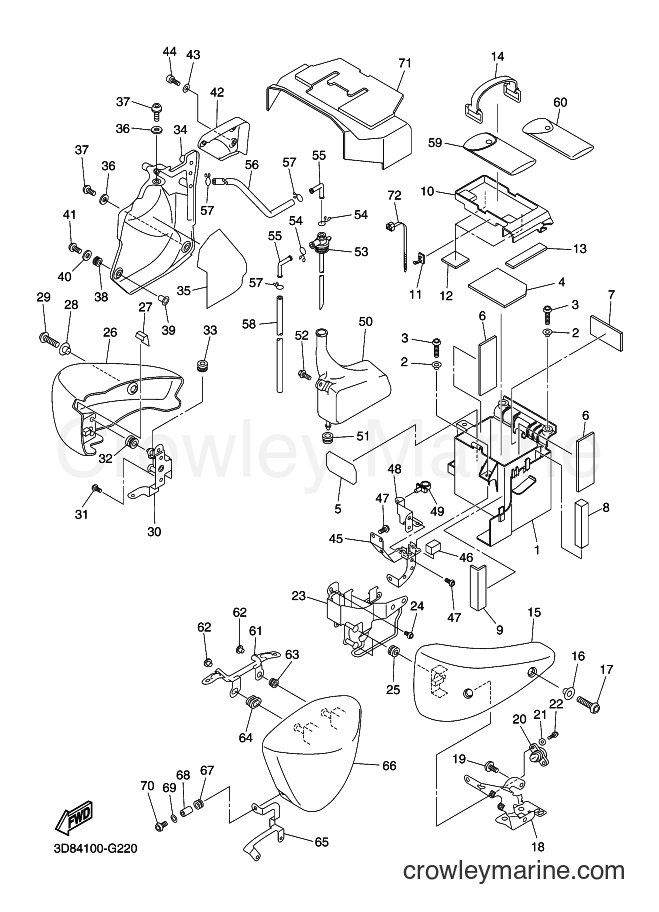 Yamaha Motors XVS1300A (11C2) [010] - SIDE COVER