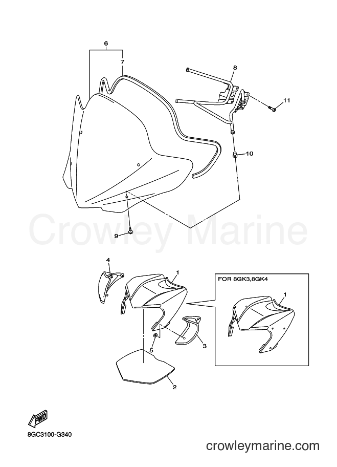 2008 Snowmobile RPZ50GT - RPZ50GT (8GK4) [010] - WINDSHIELD