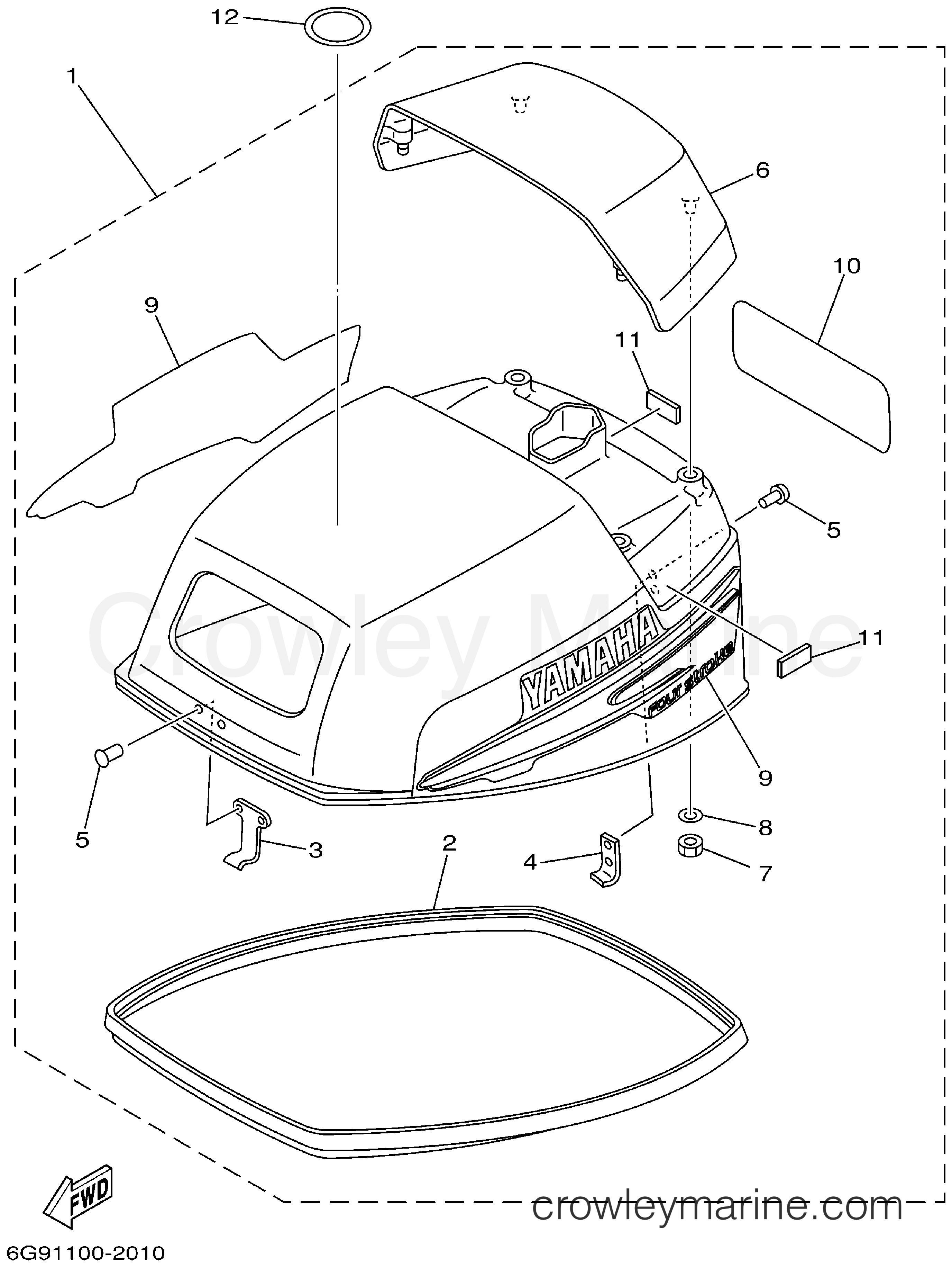 Yamaha Motors F9.9MLHA - TOP COWLING
