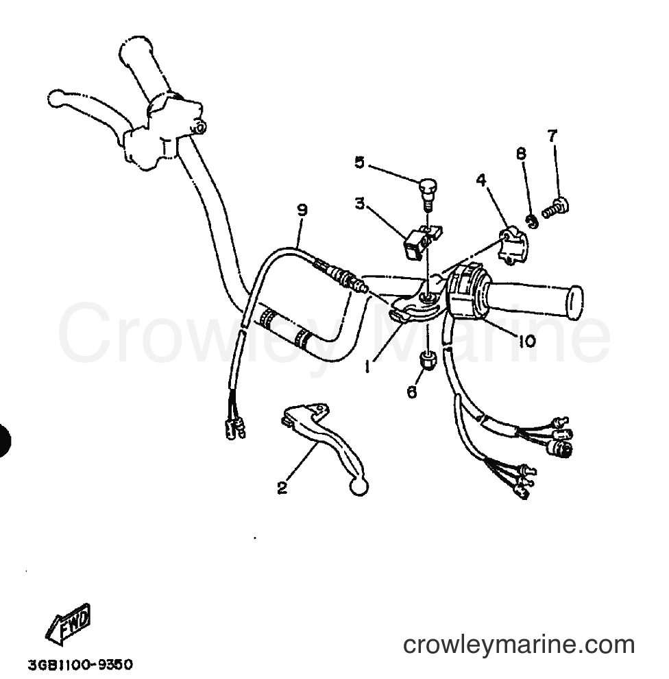 1989 ATV YFM100 - YFM100 (3GB1) [030] - HANDLE SWITCH & LEVER