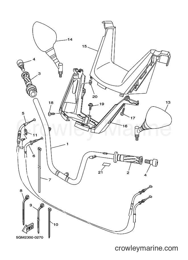 Yamaha Motors YP250 (5GM2) [010] - STEERING HANDLE & CABLE