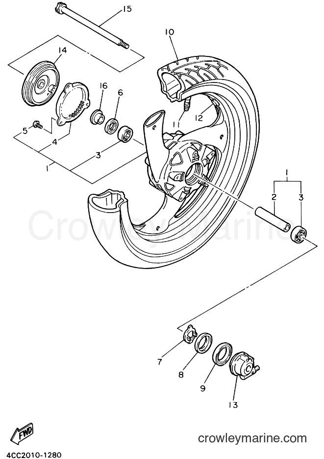 1993 Sport Bike FJ1200A - FJ1200A (4CR6) [010] - FRONT WHEEL