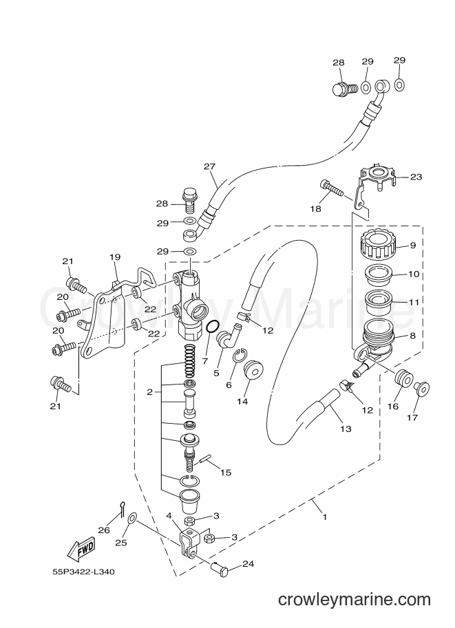 2012 Scooter T135HC - T135HC (55P3) [010] - REAR MASTER CYLINDER