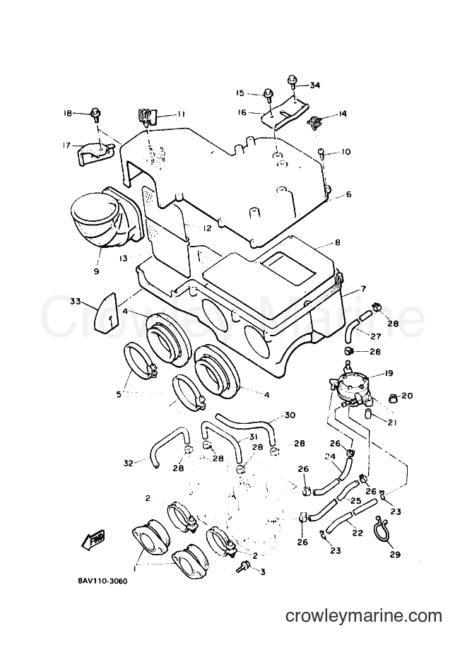 1993 Snowmobile EX570E - EX570E (8AW1) [010] - INTAKE