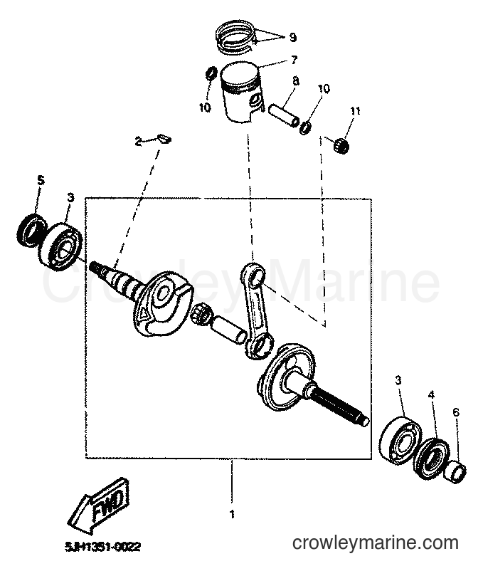 2001 Scooter EW50 - EW50 (5LH3) [010] - CRANKSHAFT & PISTON
