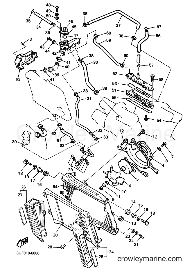 1996 Cruiser VMX12 - VMX12 (3JPM) [010] - RADIATOR & HOSE