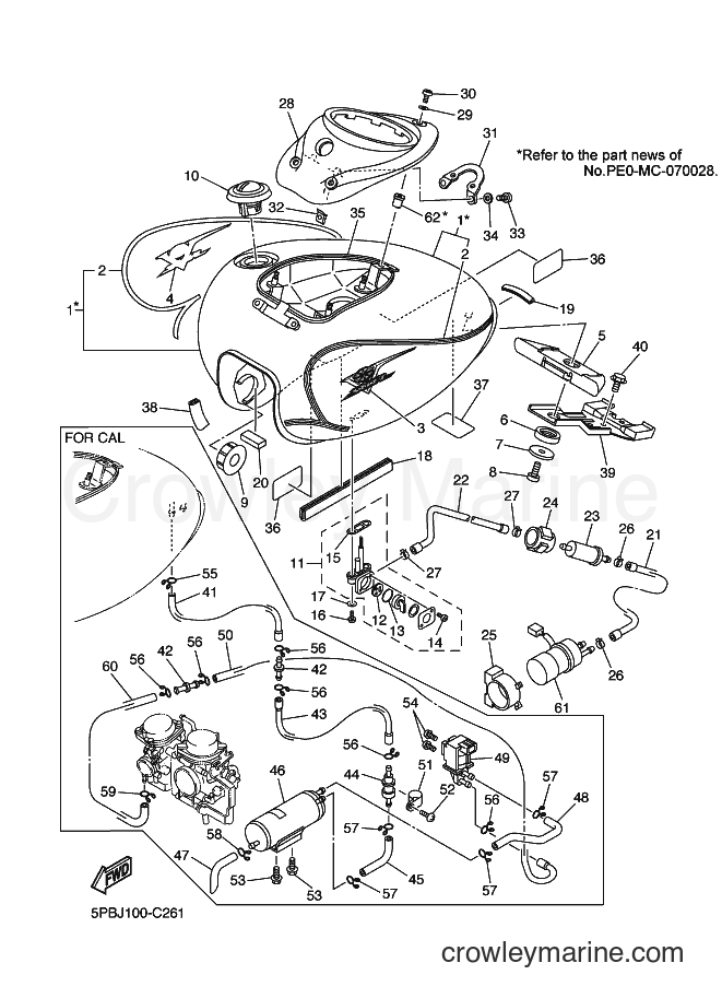 2004 Cruiser XVS1100 - XVS1100 (5PBL) [010] - FUEL TANK