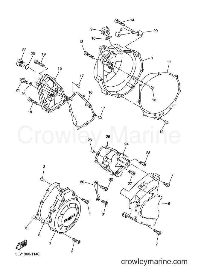 Yamaha Motors FZS1000 (5LVF) [070] - CRANKCASE COVER 1