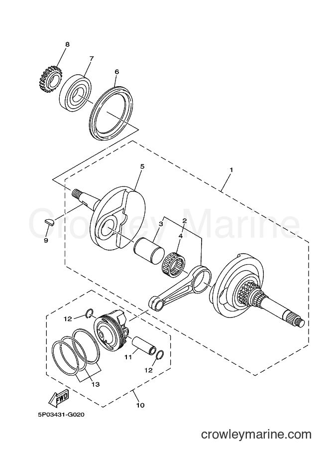 2009 Scooter AT135 - AT135 (5P06) [010] - CRANKSHAFT & PISTON
