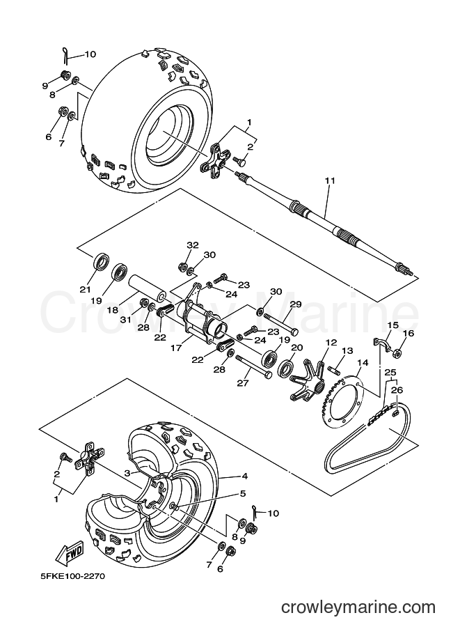 2006 ATV YFZ350 - YFZ350 (3B55) [010] - REAR WHEEL