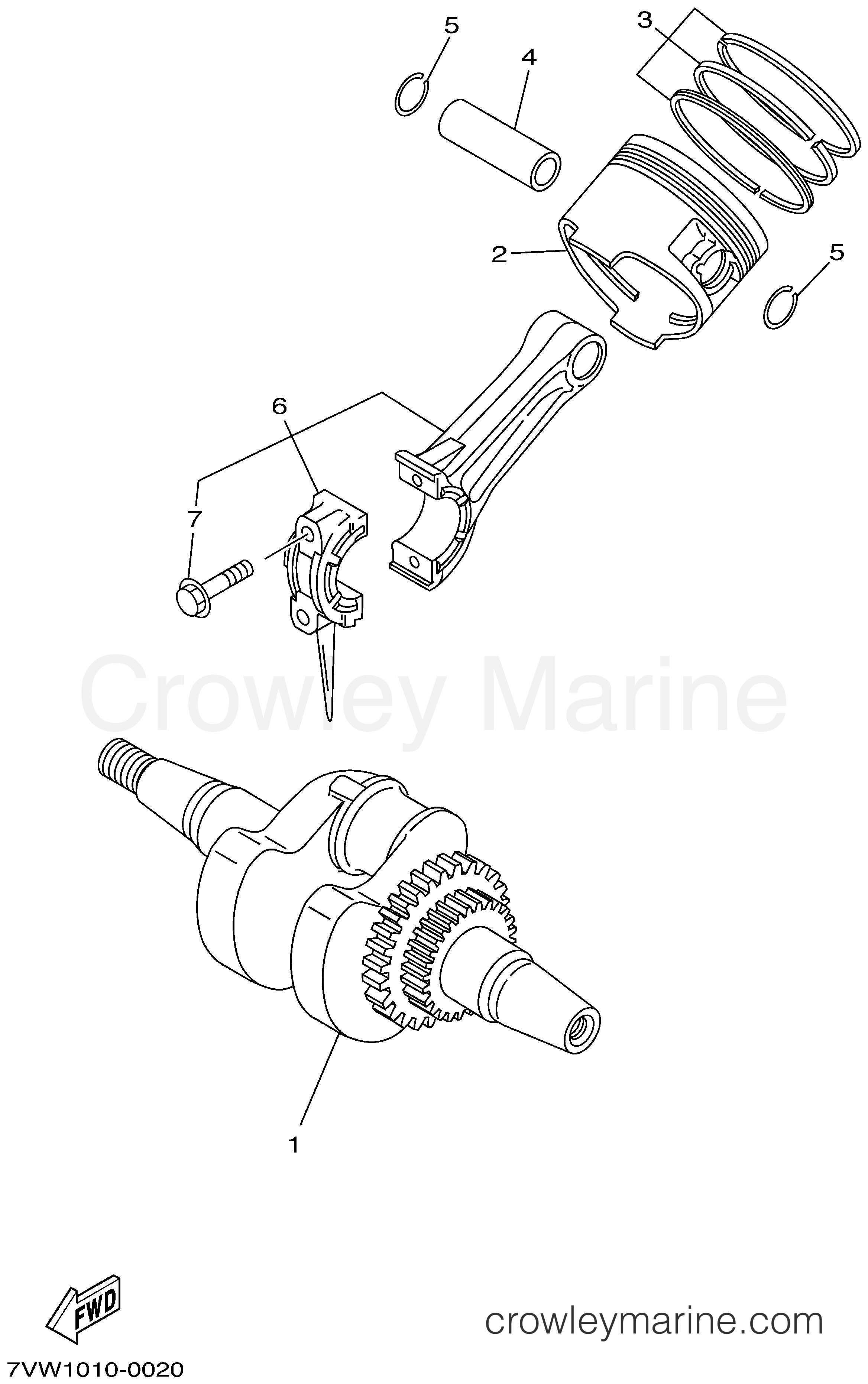 Yamaha Motors EF4000DEX  (YG4000DX_DEC) - CRANKSHAFT PISTON