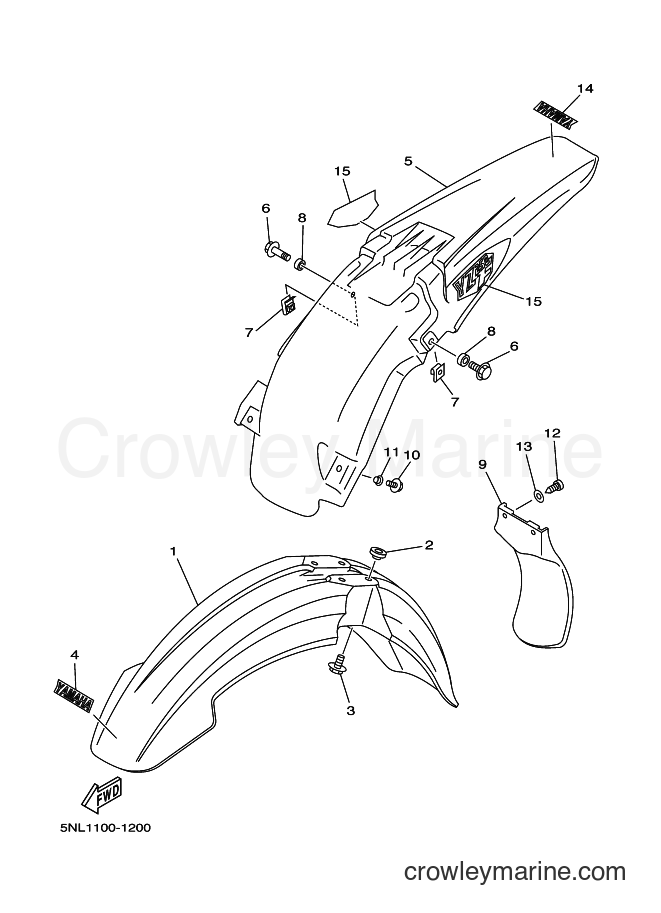 2002 Dirt Bike YZ250F - YZ250F (5SG2) [040] - FENDER
