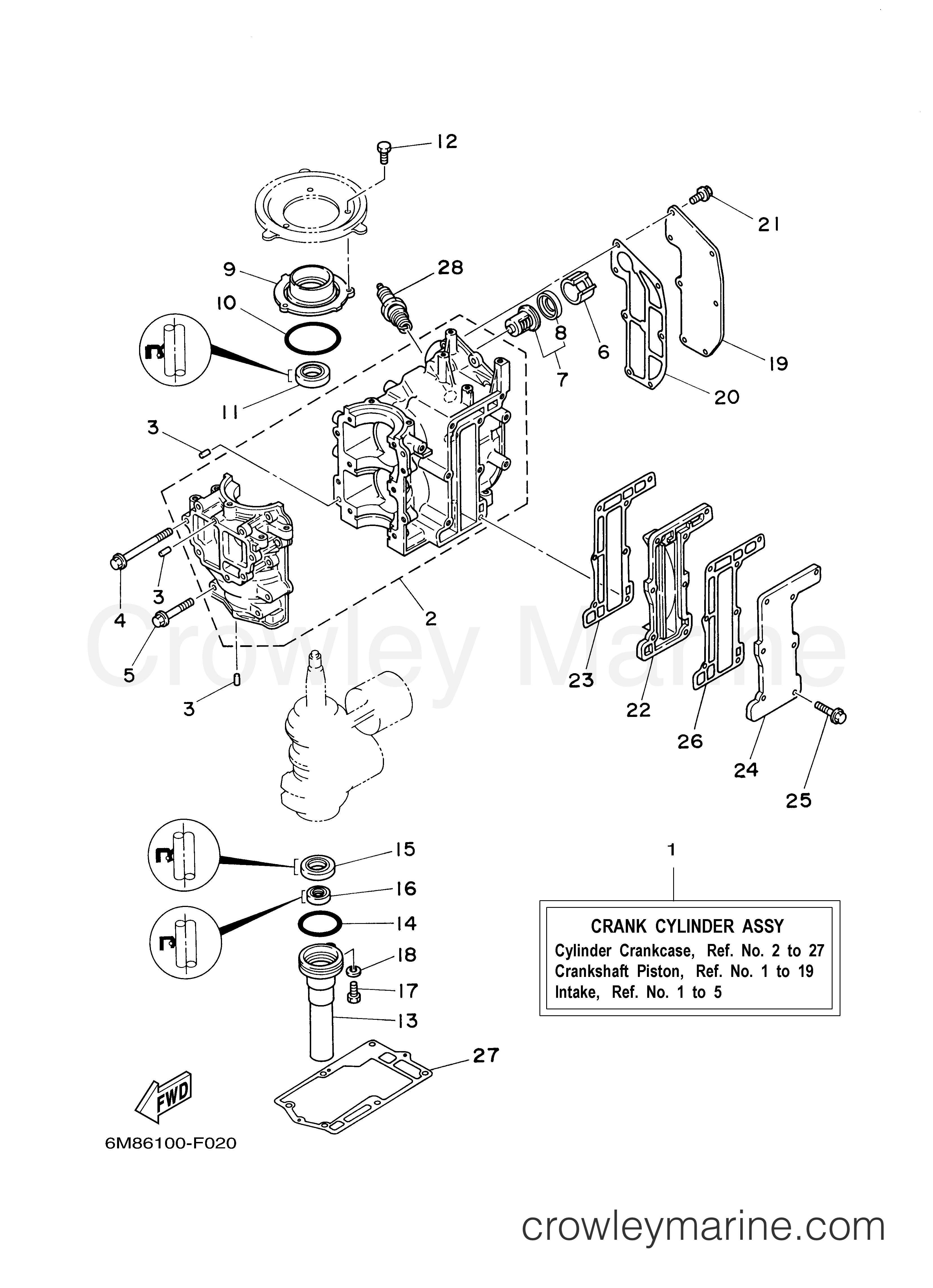 Yamaha Motors 8MSH - CYLINDER CRANKCASE