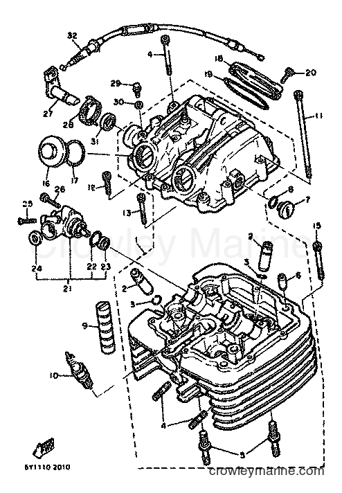 1982 Dirt Bike XT550 - XT550 (5Y3) [999] - CYLINDER HEAD