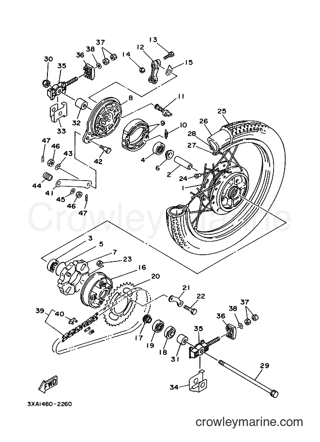 1997 Scooter V110 - V110 (4VM1) [999] - REAR WHEEL