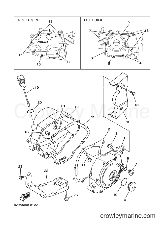 1999 Scooter T105E - T105E (5AM4) [010] - CRANKCASE COVER 1