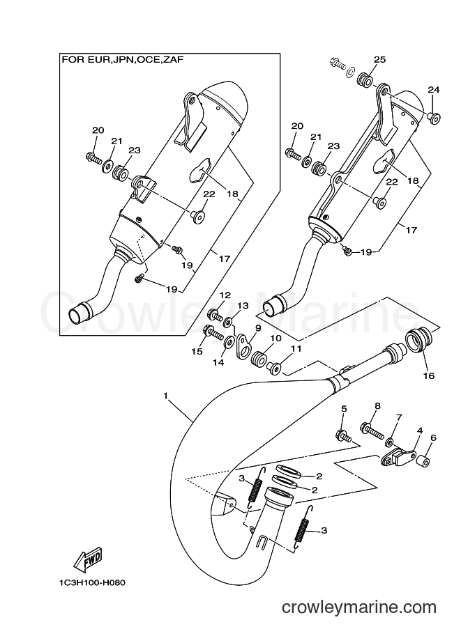 2009 Dirt Bike YZ125 - YZ125 (1C3J) [010] - EXHAUST