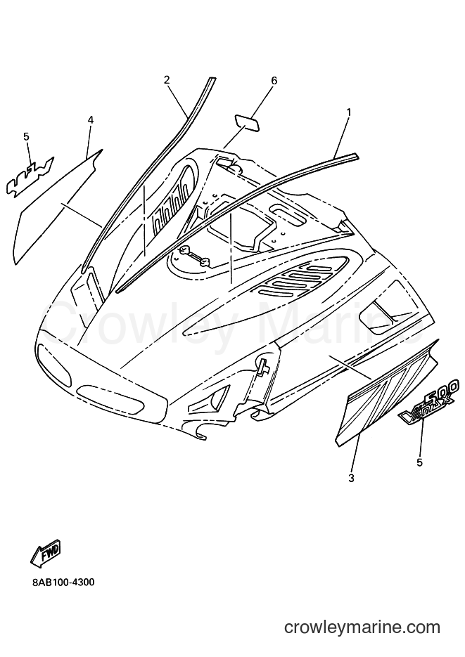 1994 Snowmobile VX500E - VX500E (8BP1) [030] - EMBLEM (SHROUD)