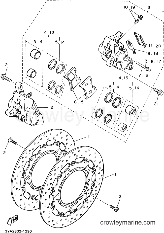1991 Sport Bike FJ1200AD - FJ1200AD (4CR3) [010] - FRONT BRAKE CALIPER
