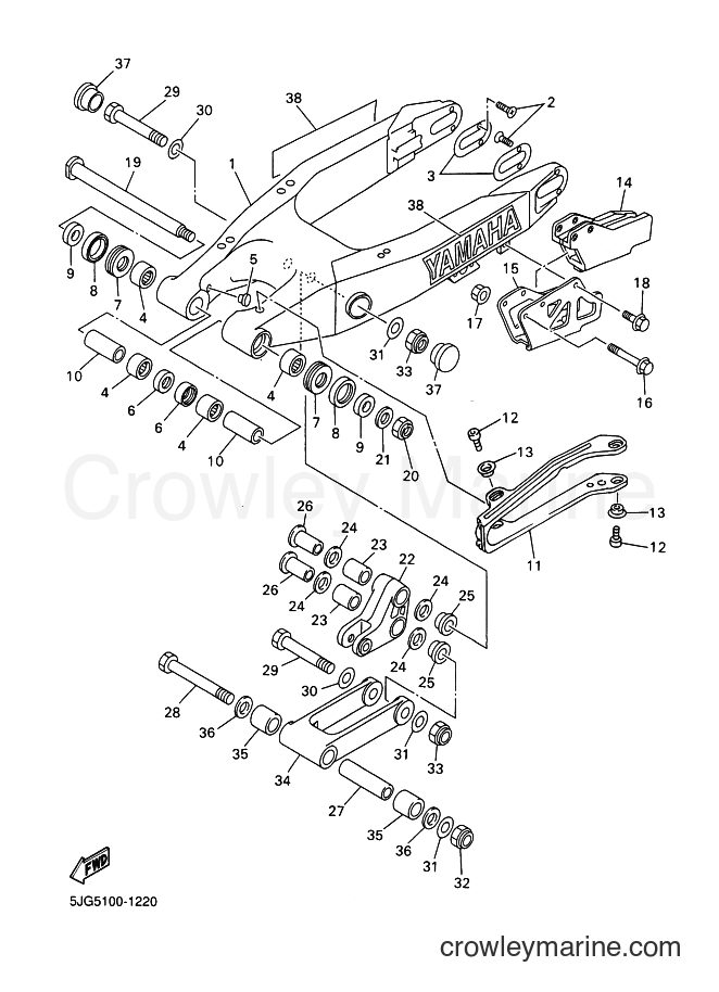 2001 Dirt Bike YZ426F - YZ426F (5JG6) [080] - REAR ARM