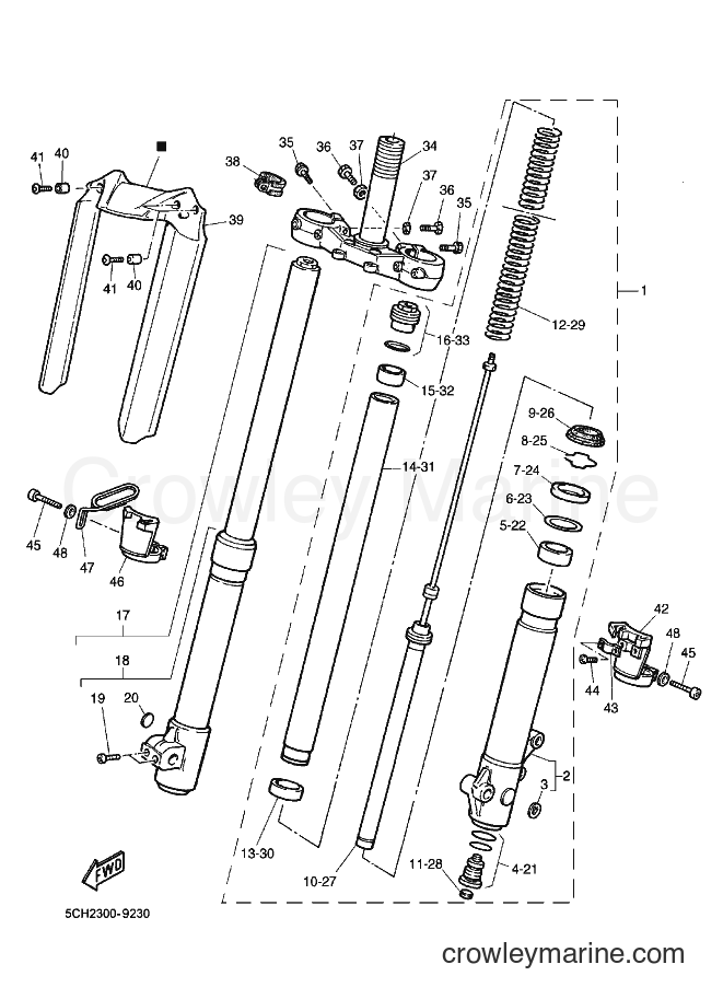 Yamaha Motors TT600R (5CH3) [010] - FRONT FORK