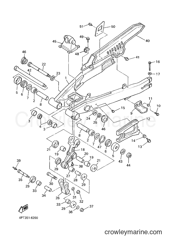 1996 Dirt Bike XT600E - XT600E (4PT3) [080] - REAR ARM