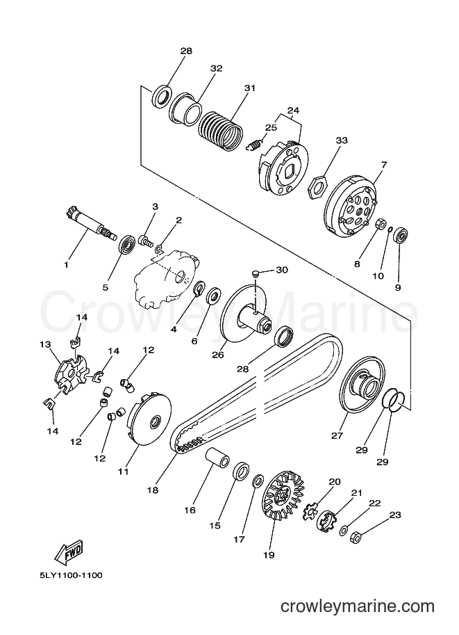 2003 Scooter YJ50R - YJ50R (5PP4) [010] - CLUTCH