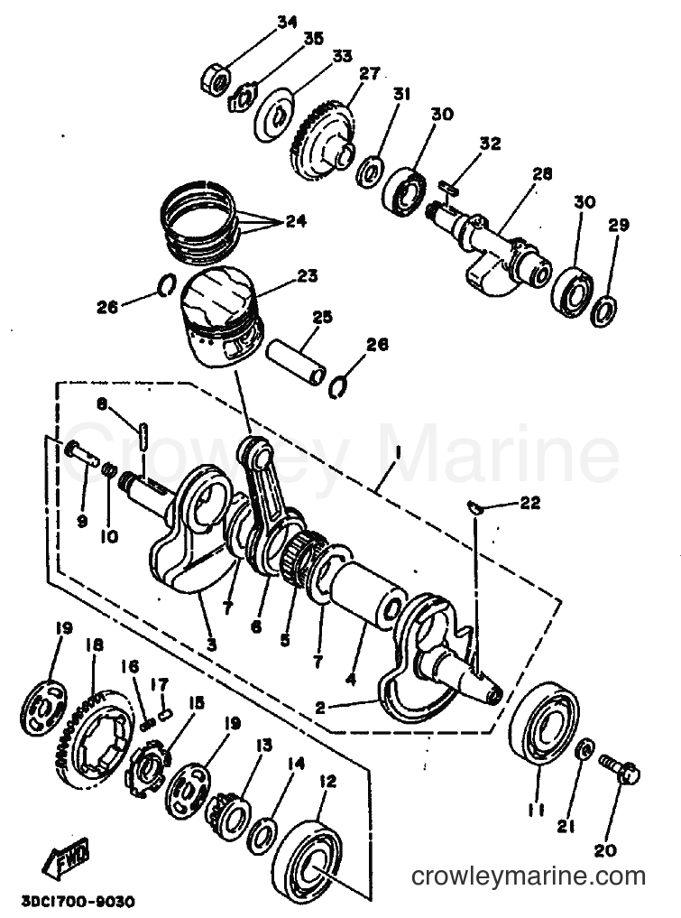 1990 Dirt Bike TT250 - TT250 (3DC2) [010] - CRANKSHAFT & PISTON