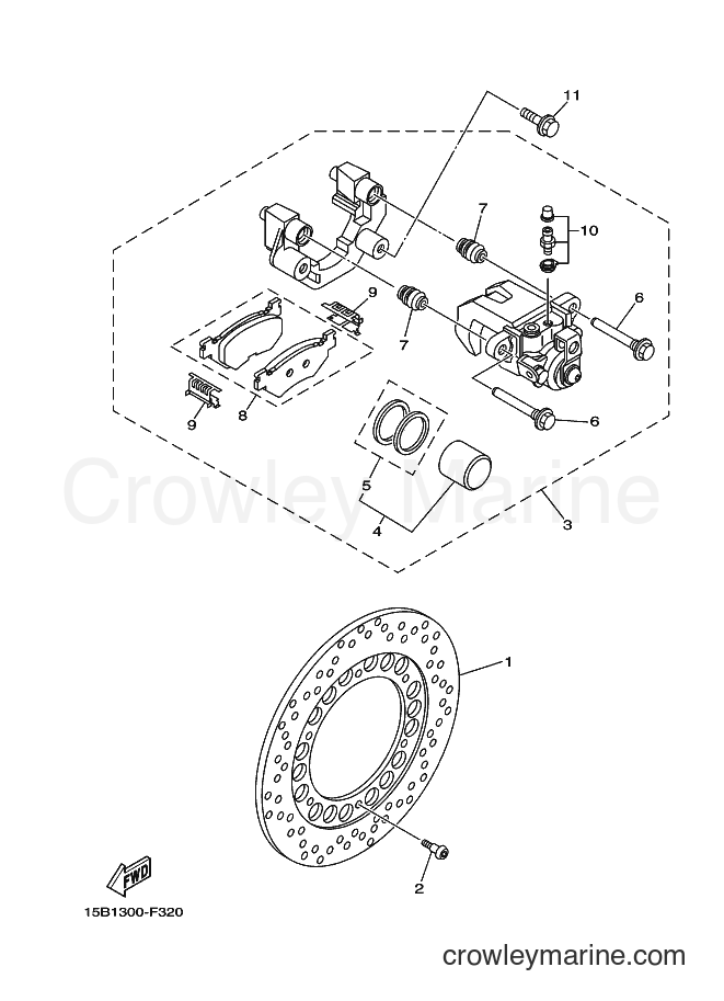 2007 Scooter XP500A - XP500A (15B2) [010] - REAR BRAKE CALIPER