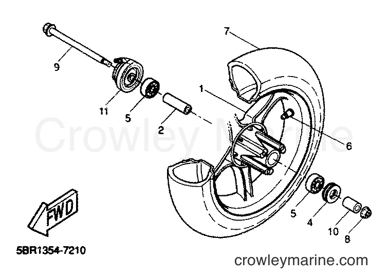 1999 Scooter YQ50 - YQ50 (5HE5) [010] - FRONT WHEEL